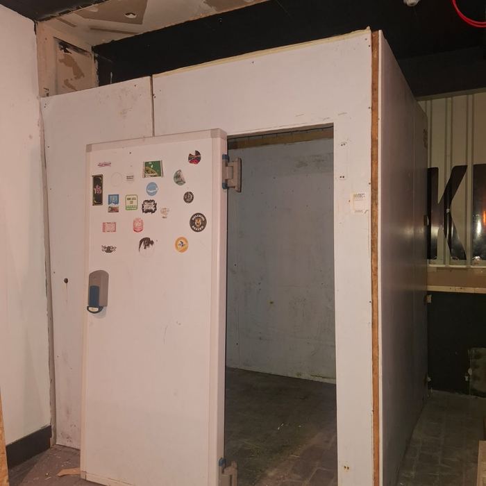 Walk-in cold room with the door open